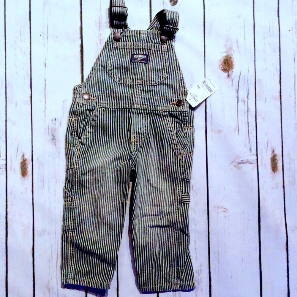 Oshkosh b’gosh striped overalls BNWT - 12m